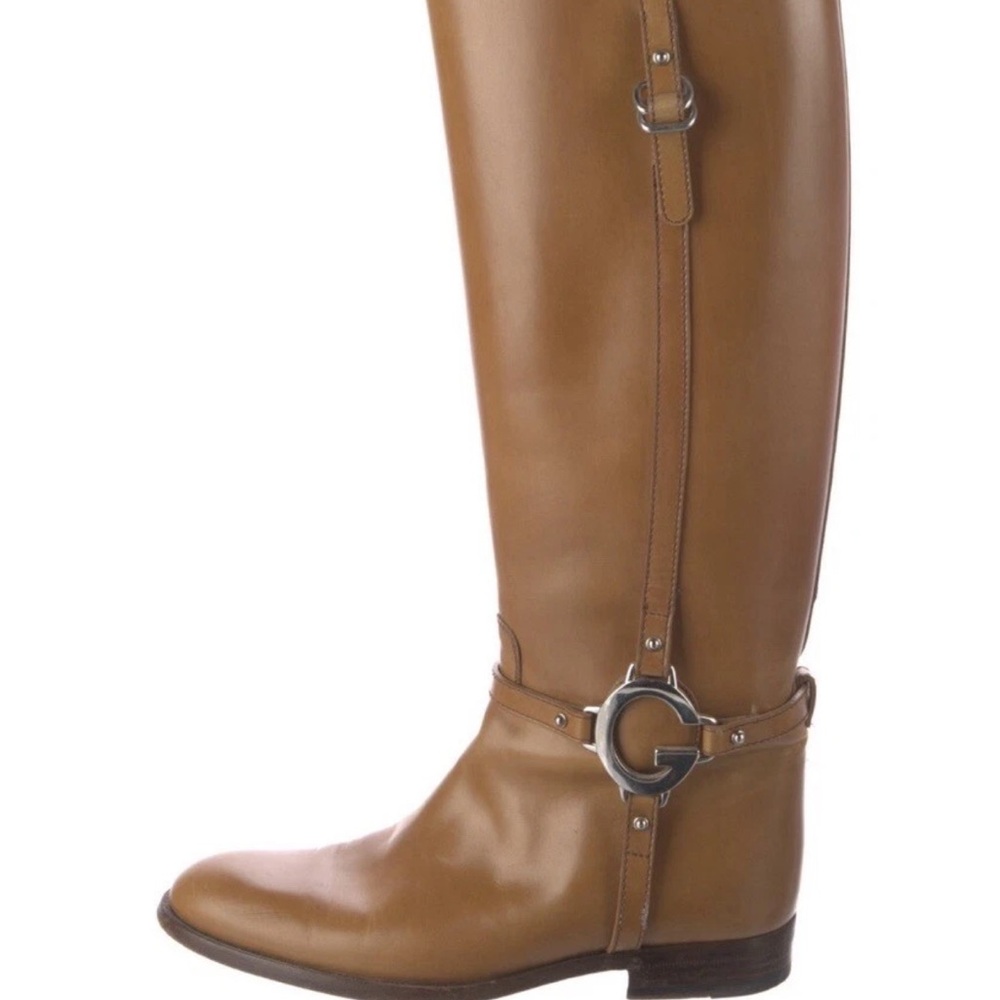Gucci Tan Over the Knee Boots